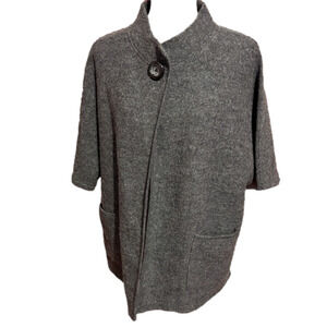 Vintage Tally-Ho Wool One Button Sweater Cape L